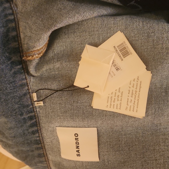 Sandro Printed Jean Jacket oversized S/M NWT - Picture 4 of 12